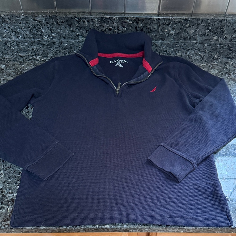 Nautica Dark Blue Quarter-Zip Sweater